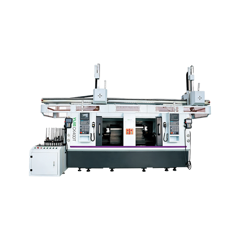 YJ-CK40DT Opposed Dual-Spindle CNC Machine （Vertical Material Storage）